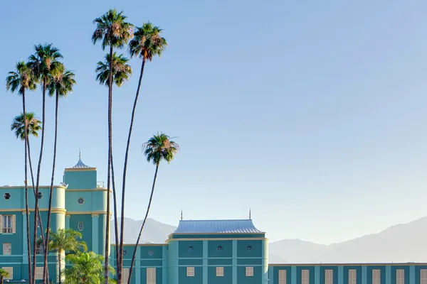 Palm-lined streets and mountain views in Arcadia's Huntington Drive corridor